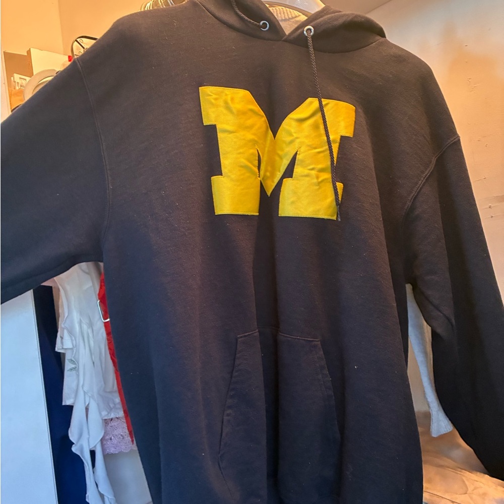 Men's Black Hoodie with Yellow Logo